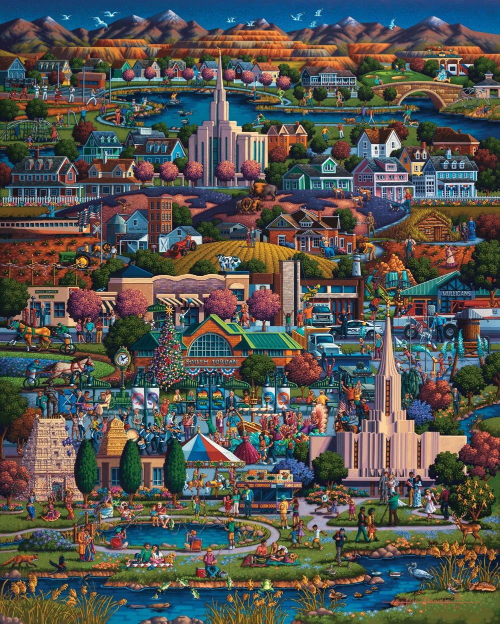 South Jordan 🆕 - Dowdle Folk Art puzzle collectible - Main Image 2