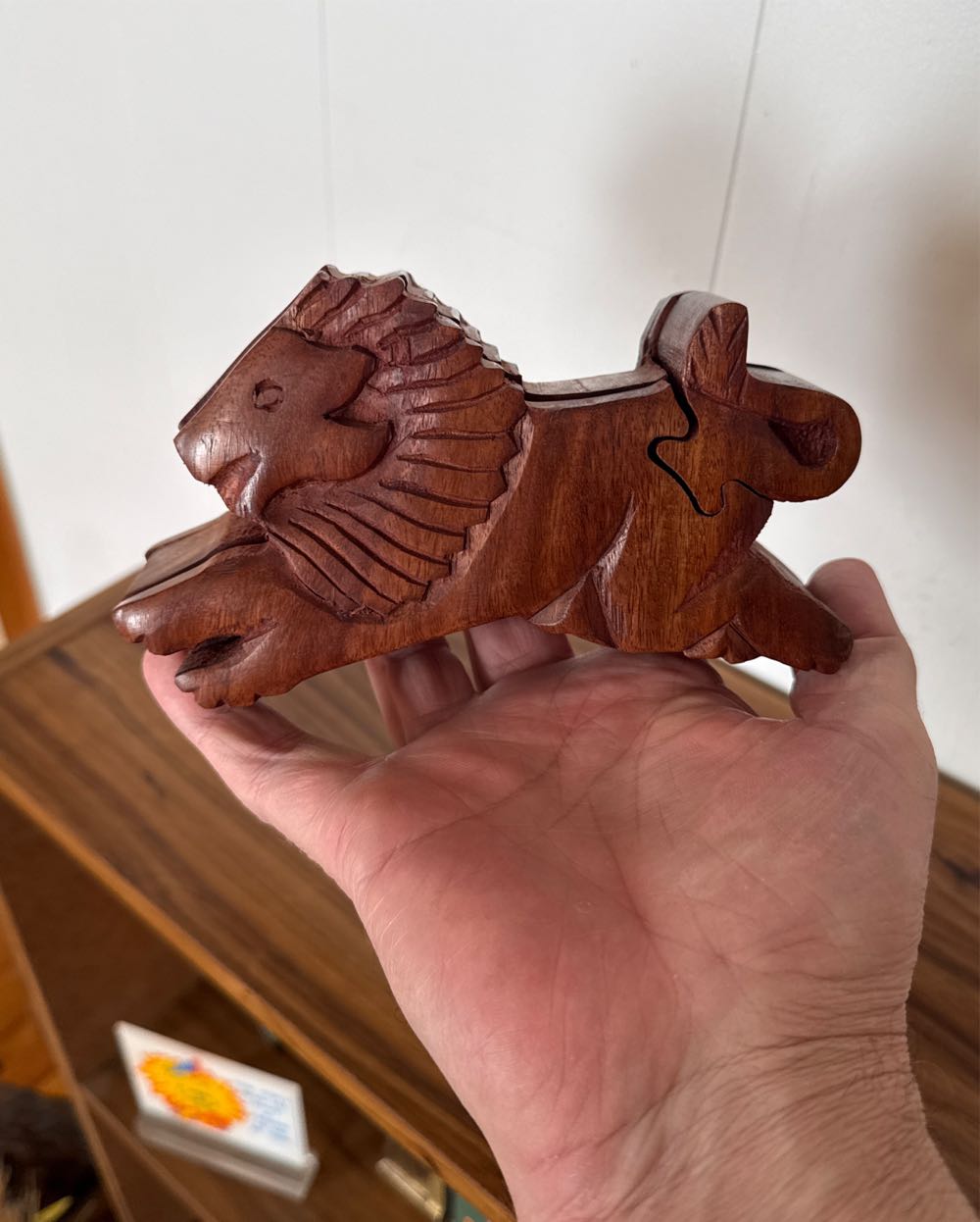 Handmade Lion Secret Wooden Puzzle Box Indian Rosewood  puzzle collectible - Main Image 10