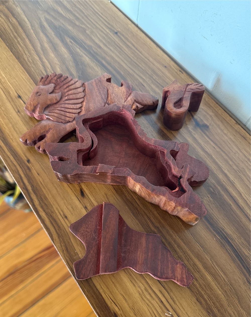 Handmade Lion Secret Wooden Puzzle Box Indian Rosewood  puzzle collectible - Main Image 2