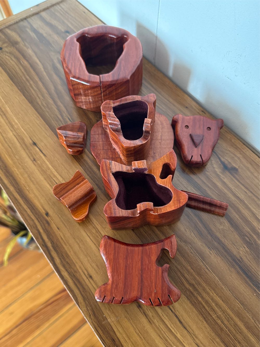 Vintage Wooden Lion Puzzle Trinket Box   puzzle collectible - Main Image 2