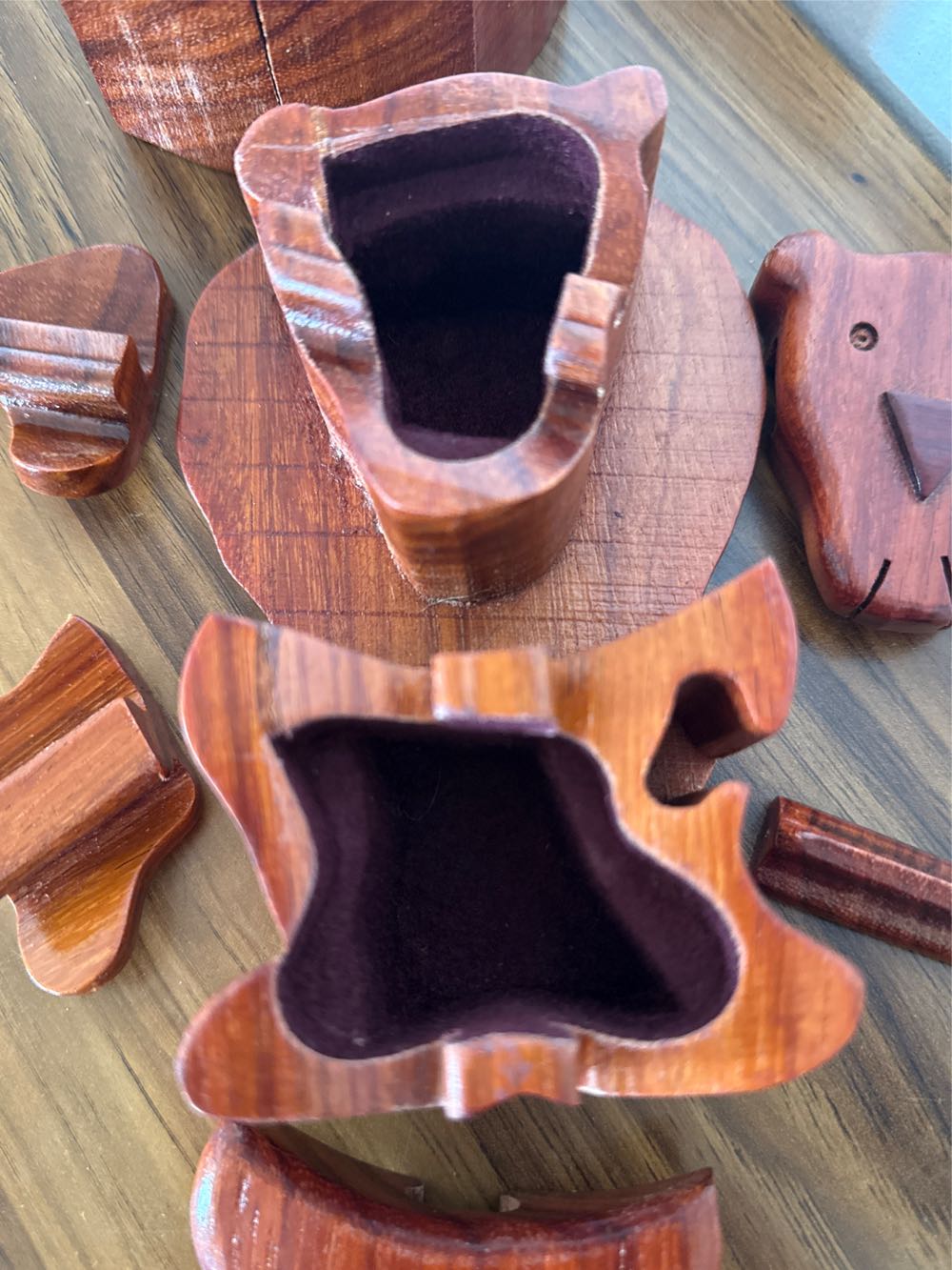 Vintage Wooden Lion Puzzle Trinket Box   puzzle collectible - Main Image 3