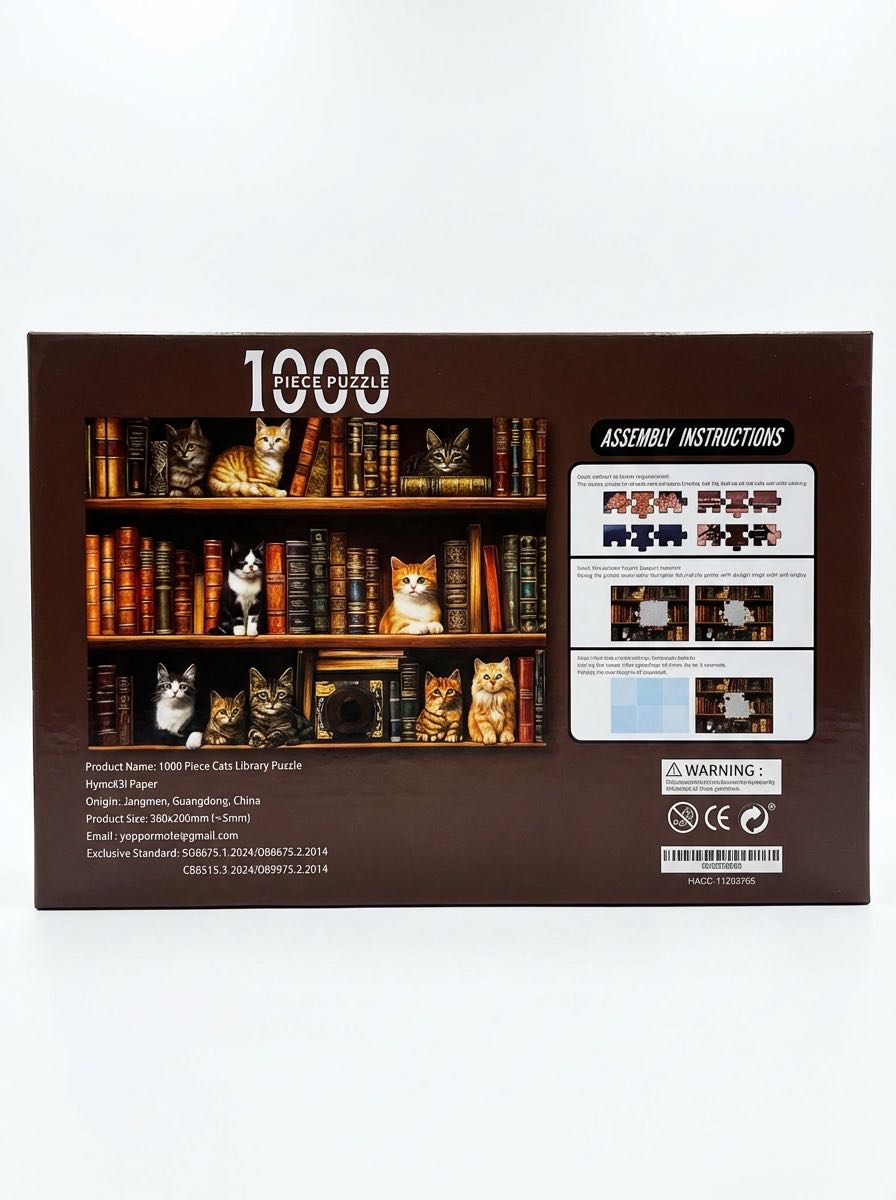 1000 Piece Cats Library Puzzle  puzzle collectible - Main Image 2