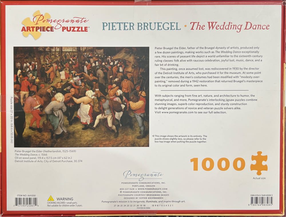 The Wedding Dance - Pomegranate puzzle collectible [Barcode 9780764983085] - Main Image 2