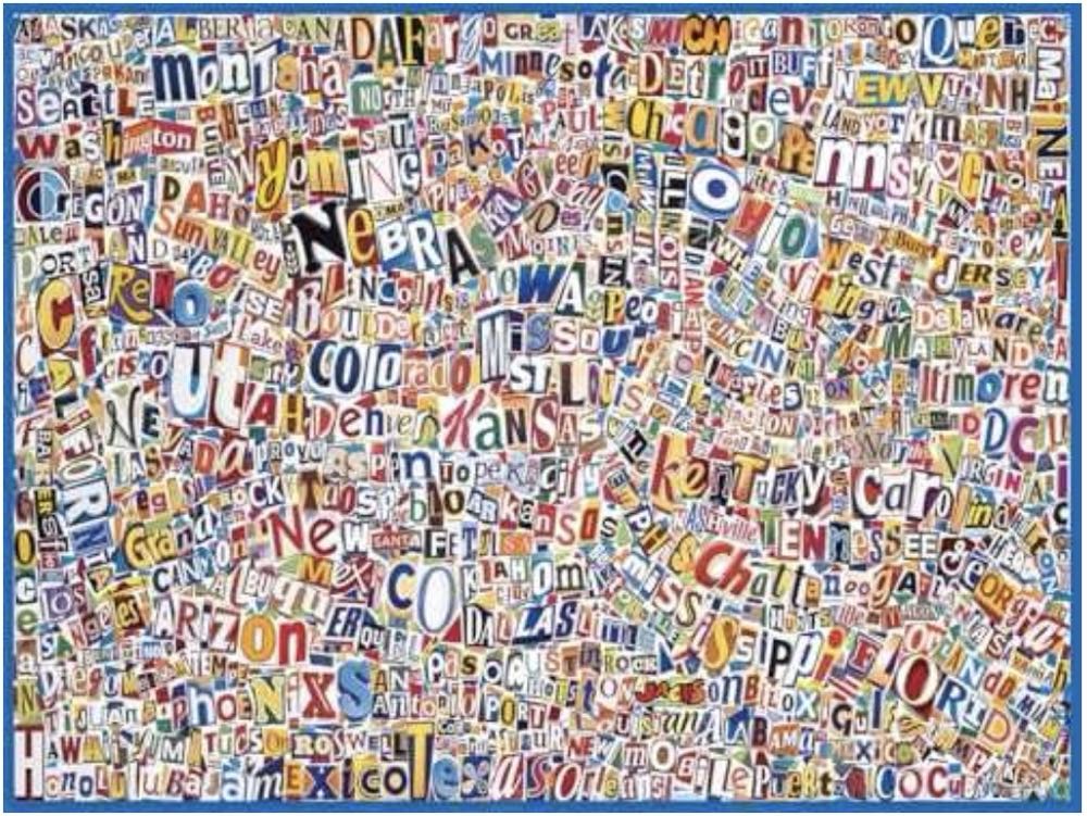 USA Word Map - 1056, 4/9/26 - White Mountain puzzle collectible [Barcode 724819270163] - Main Image 2