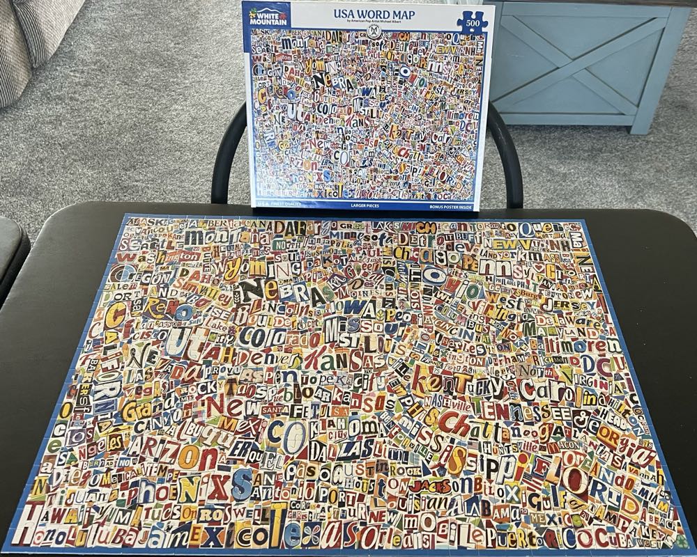 USA Word Map - 1056, 4/9/26 - White Mountain puzzle collectible [Barcode 724819270163] - Main Image 3