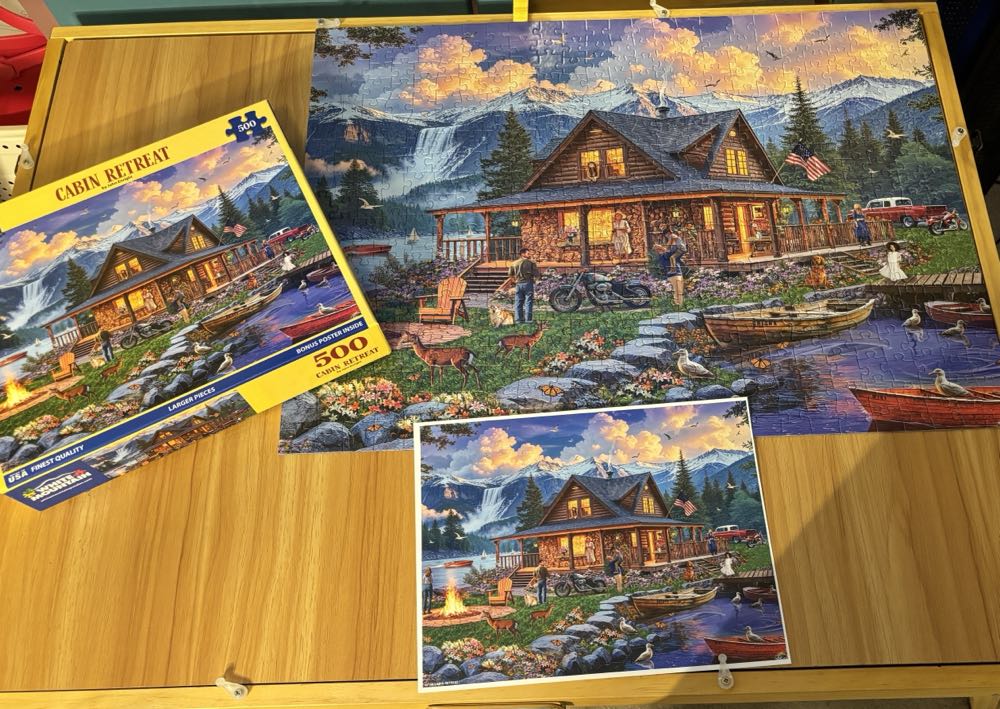 Cabin Retreat  - White Mountain 🇺🇸 puzzle collectible [Barcode 724819270088] - Main Image 2