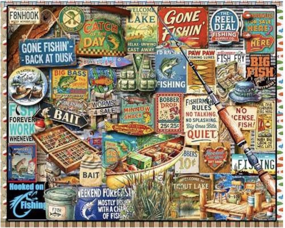 I Love Fishing - White Mountain puzzle collectible [Barcode 724819270101] - Main Image 3