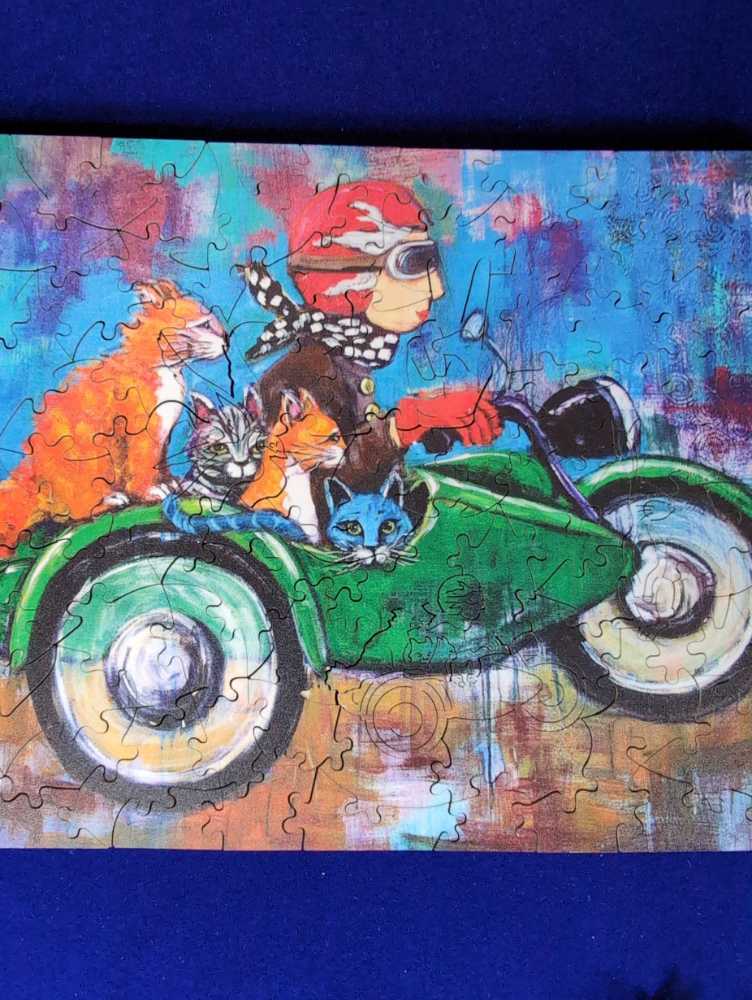 Side Car With Cats - Victory Wooden Puzzles puzzle collectible - Main Image 3