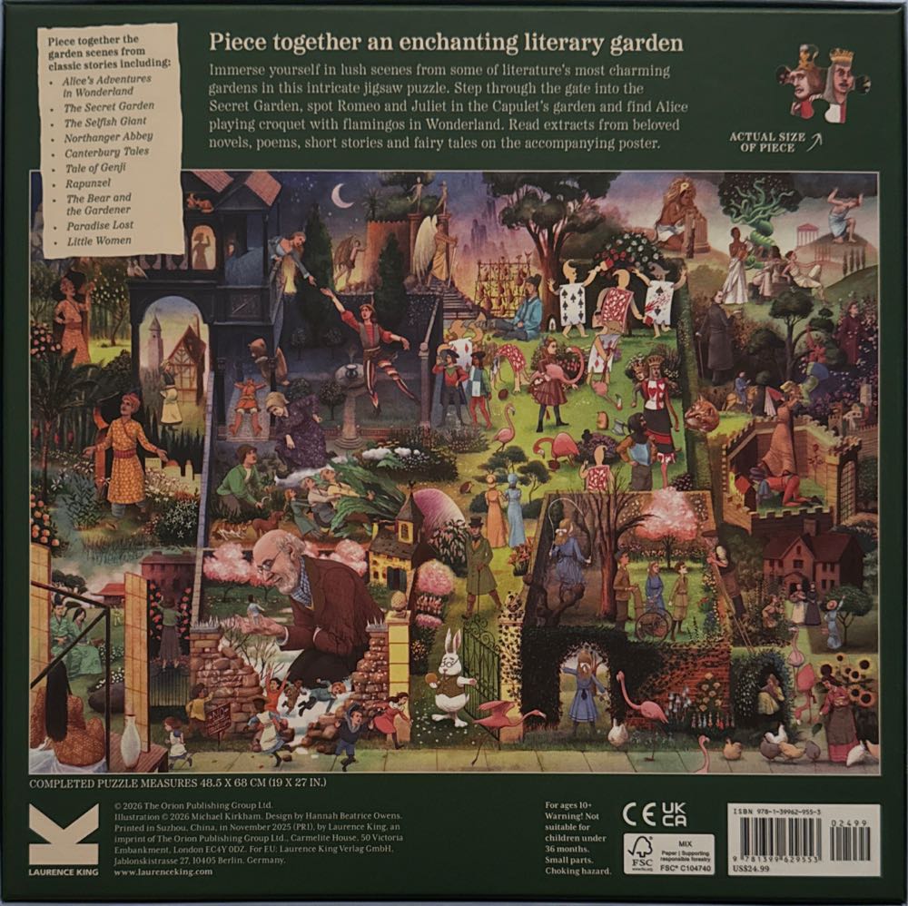 A Book Lover’s Garden Piece Puzzle - Laurence King Publishing puzzle collectible [Barcode 9781399629553] - Main Image 2