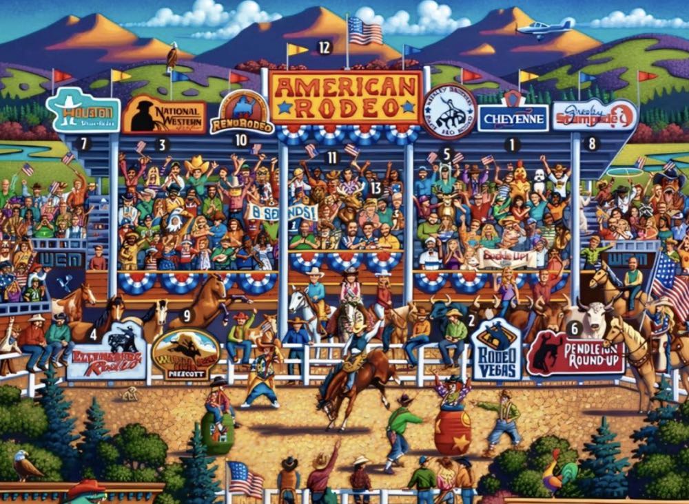 American Rodeo 🆕 - Dowdle Folk Art puzzle collectible [Barcode 608870625509] - Main Image 2