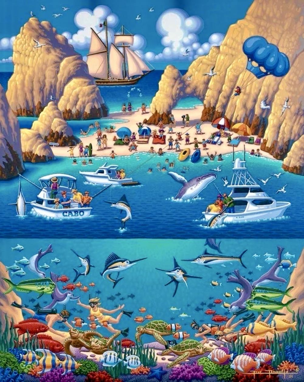 Cabo San Lucas - Dowdle Folk Art puzzle collectible [Barcode 671095203135] - Main Image 2