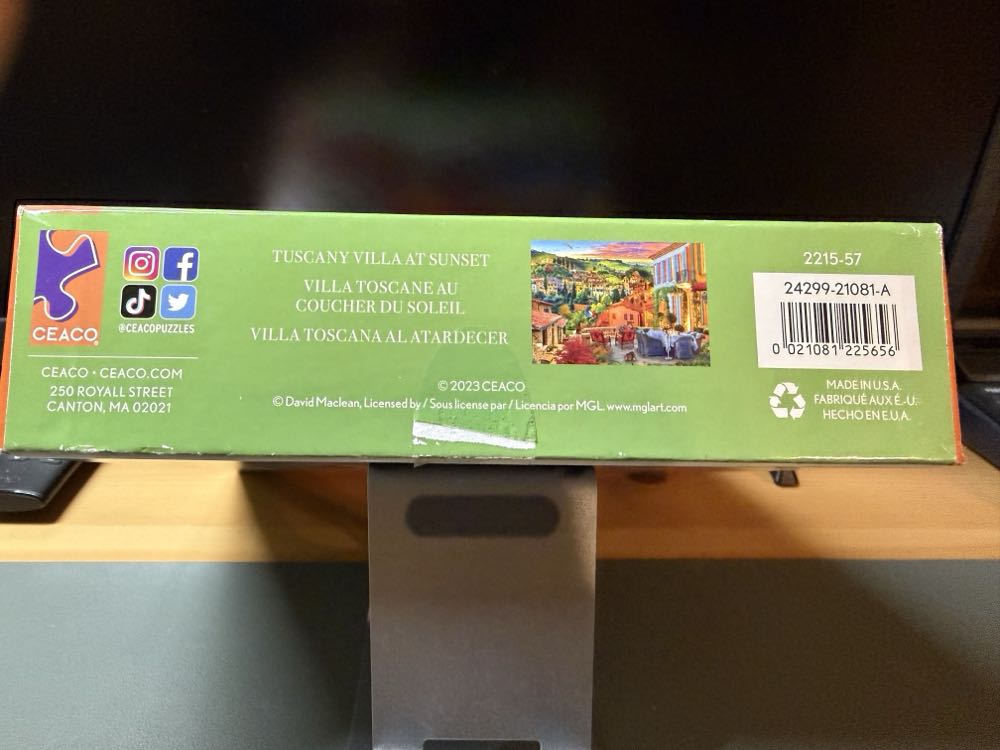 Tuscany Villa At Sunset - Ceaco puzzle collectible [Barcode 021081225656] - Main Image 2
