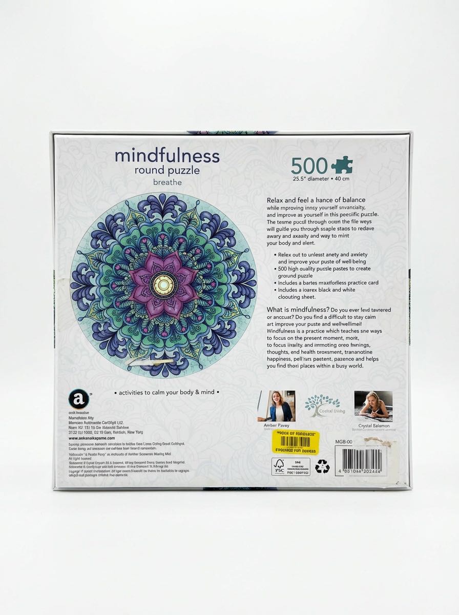 Mindfulness Round Puzzle: Breathe - Mindful Living puzzle collectible [Barcode 406100202424] - Main Image 2