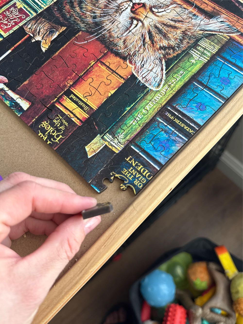 Buffalo Games 500 Piece Wooden Jigsaw Puzzle Charles Wysocki Frederick The Literate Unique Shaped Pieces Giftable Wooden Box Fabric Bag Full Size Poster Ages 14  puzzle collectible [Barcode 079346340095] - Main Image 4