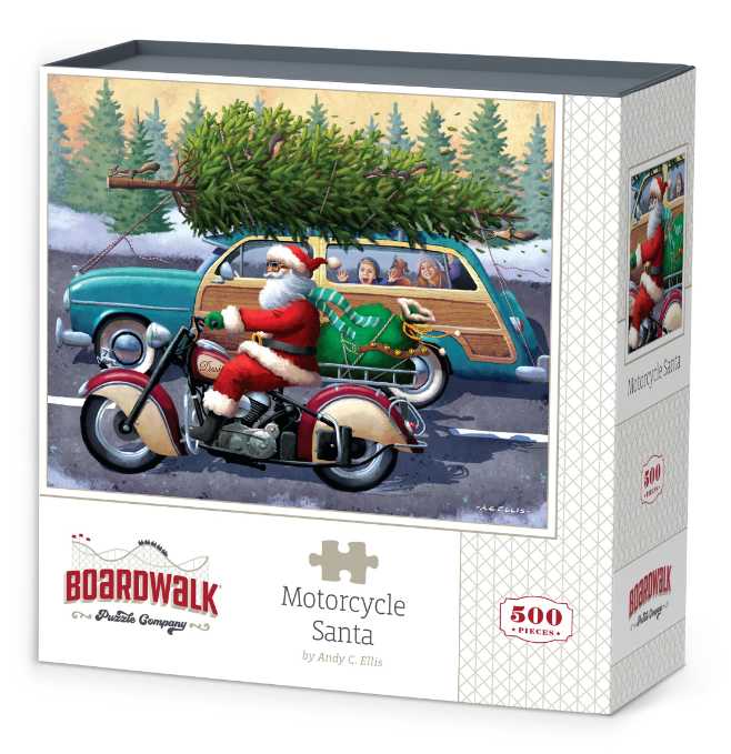 Motorcycle Santa - Boardwalk 🇺🇸 puzzle collectible [Barcode 671095106245] - Main Image 2