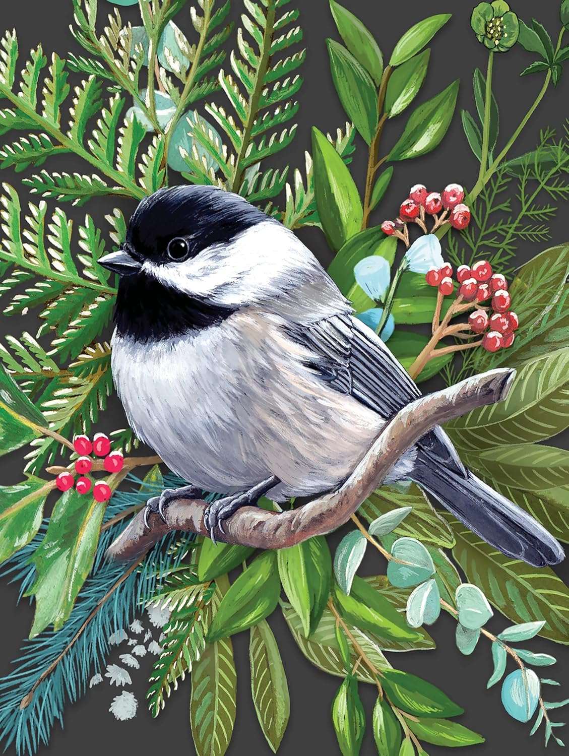 Black Caped Chickadee (UV) 🧩 - New York Puzzle Company puzzle collectible - Main Image 2