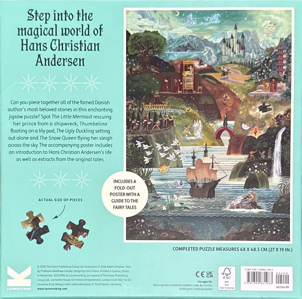 The World Of Hans Christian Andersen’s Fairy Tales: A Piece Jigsaw Puzzle By Adam Simpson - Laurence King Publishing puzzle collectible [Barcode 9781399631983] - Main Image 2