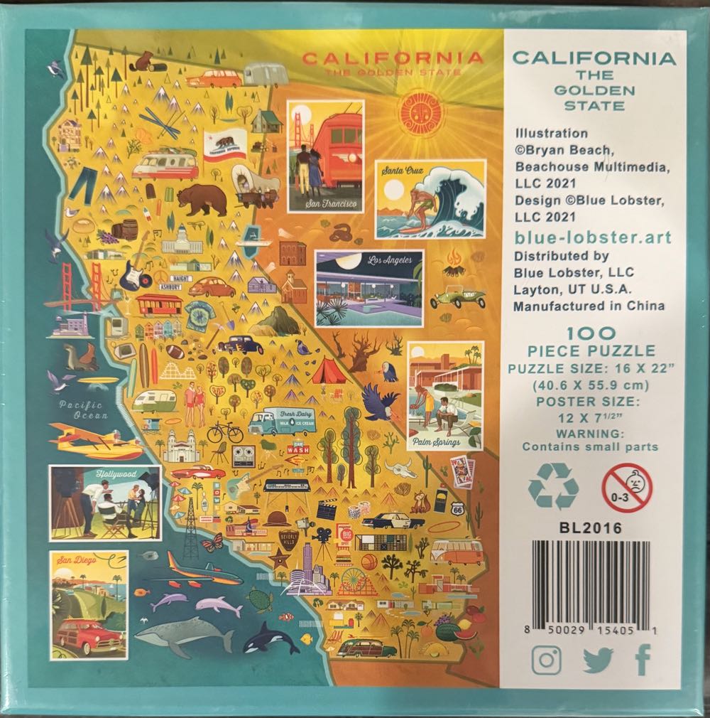 California The Golden State-NIB - Blue Lobster puzzle collectible - Main Image 2