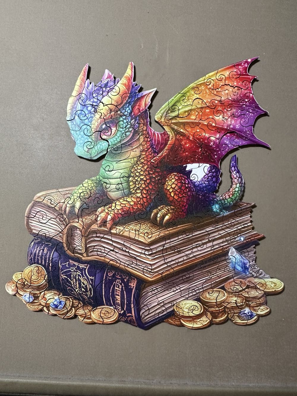 Wood Dragon On Book - Quordle puzzle collectible - Main Image 2