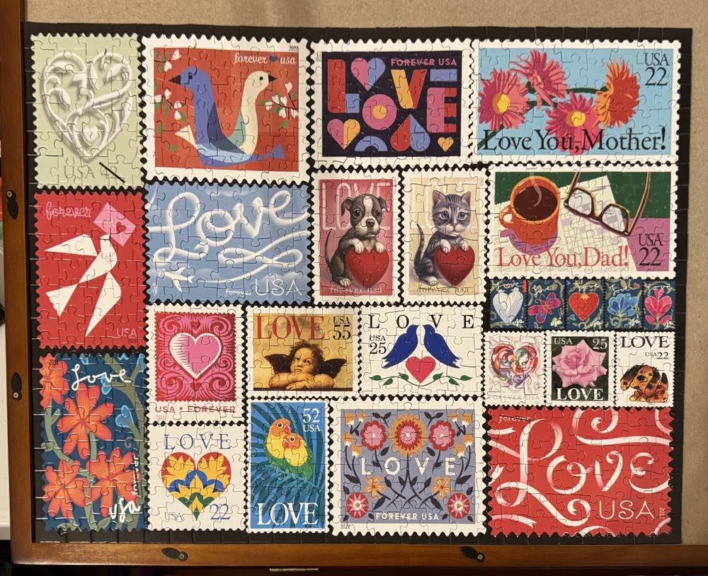 Love Stamps  2 - White Mountain Puzzles puzzle collectible [Barcode 724819270200] - Main Image 2