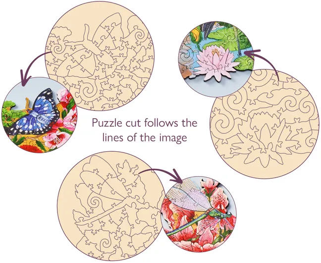 Japanese Garden - Contour Puzzle Cut - Wentworth Wooden Puzzles puzzle collectible - Main Image 2