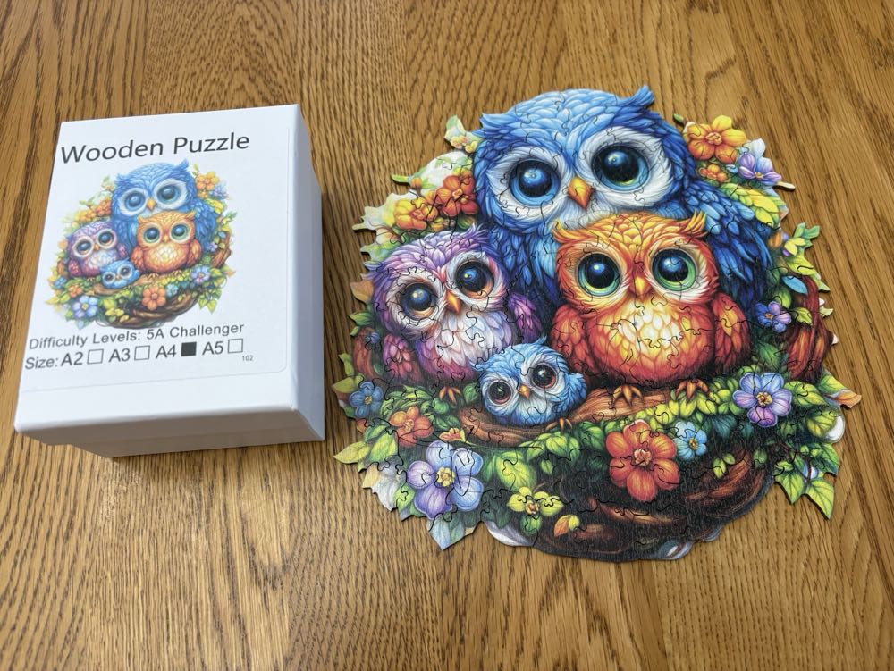 Wooden Owls - Wooden Puzzle puzzle collectible - Main Image 2