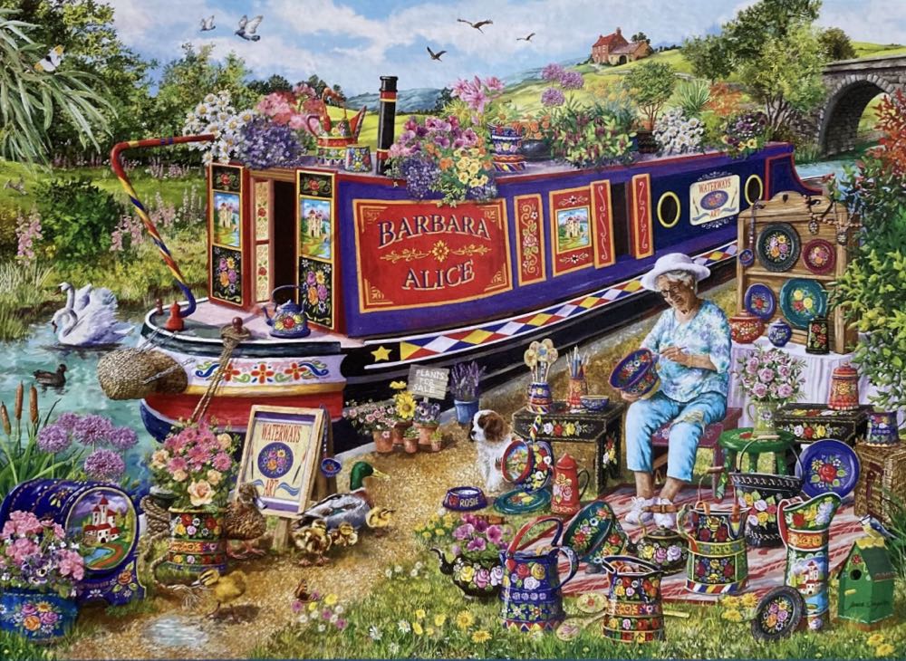Canal Boat Blooms (Sas Lenen) - Gibsons puzzle collectible [Barcode 5012269064568] - Main Image 2