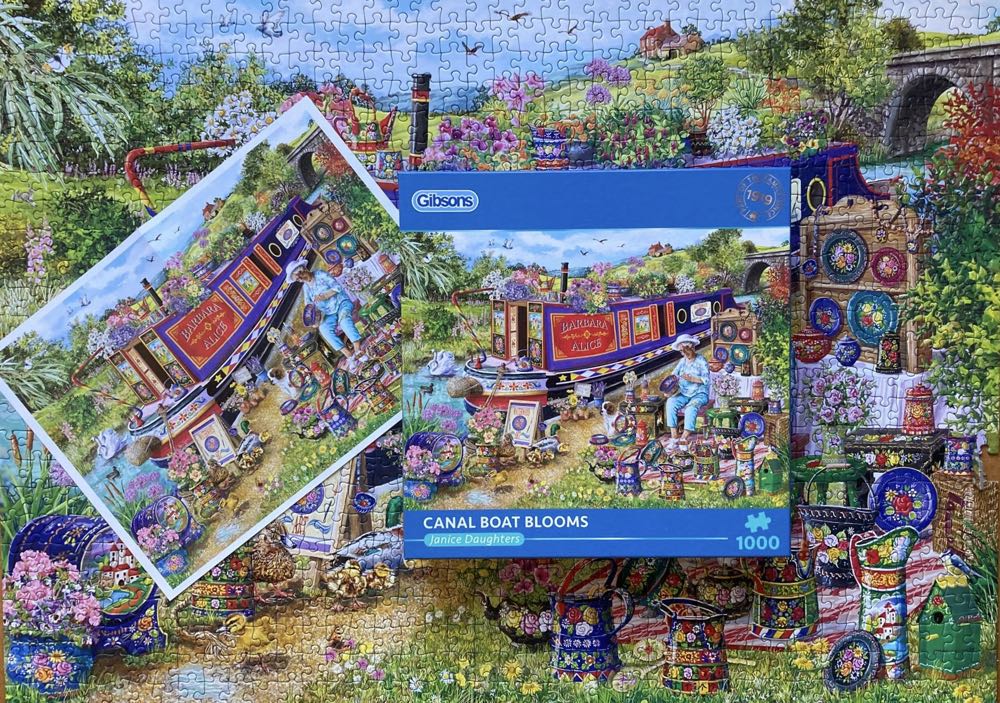 Canal Boat Blooms (Sas Lenen) - Gibsons puzzle collectible [Barcode 5012269064568] - Main Image 4