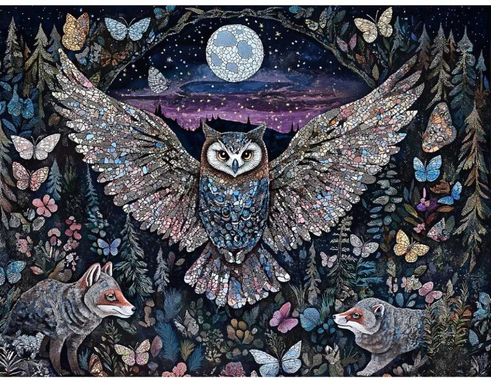 Naturelish Owl Glow In The Dark  - Naturelish Puzzle Company puzzle collectible - Main Image 2