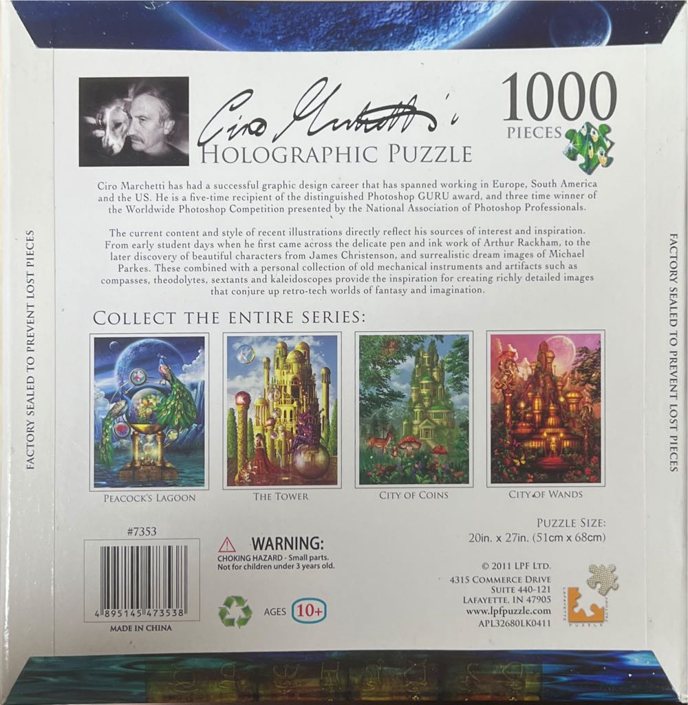 Peacock’s Lagoon - Holographic Puzzle - Lafayette Puzzle Factory 🇺🇸 puzzle collectible [Barcode 4895145473538] - Main Image 2