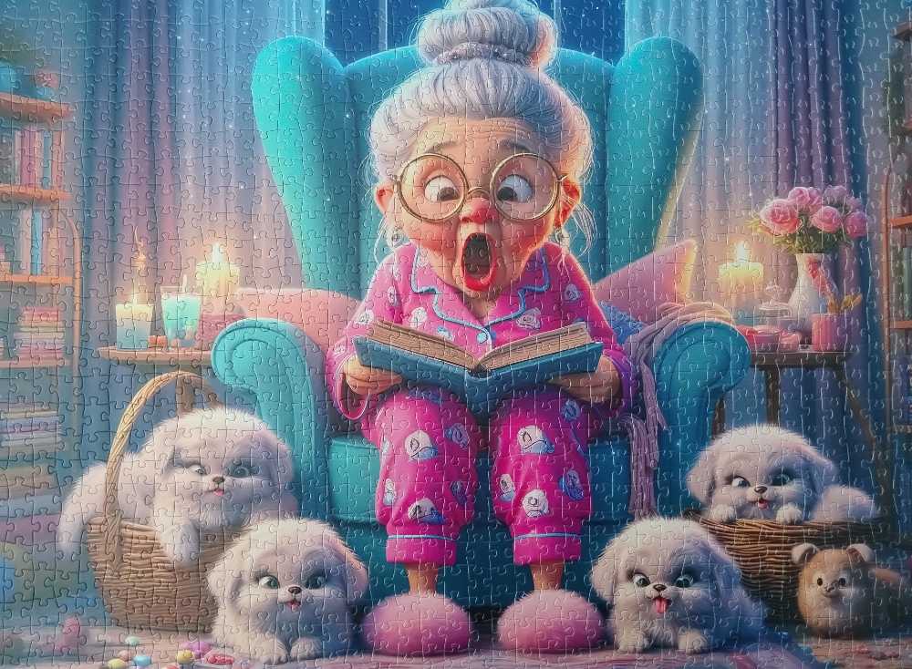 Granny And Her Fluffy Puppies - Tucocoo puzzle collectible - Main Image 2