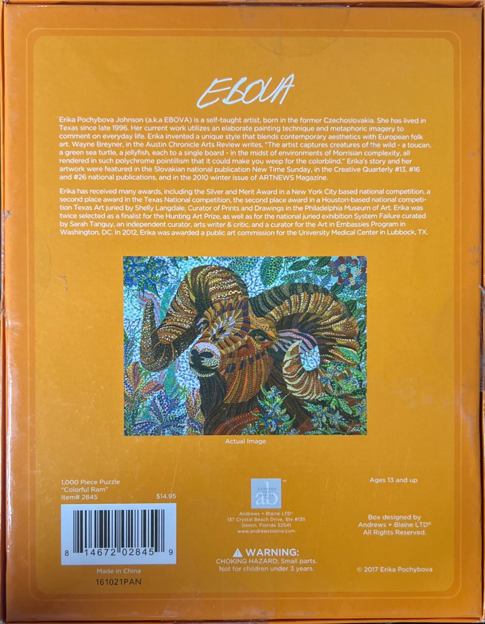 Colorful Ram - Andrew +  Blaine Ltd. puzzle collectible [Barcode 814672028459] - Main Image 2