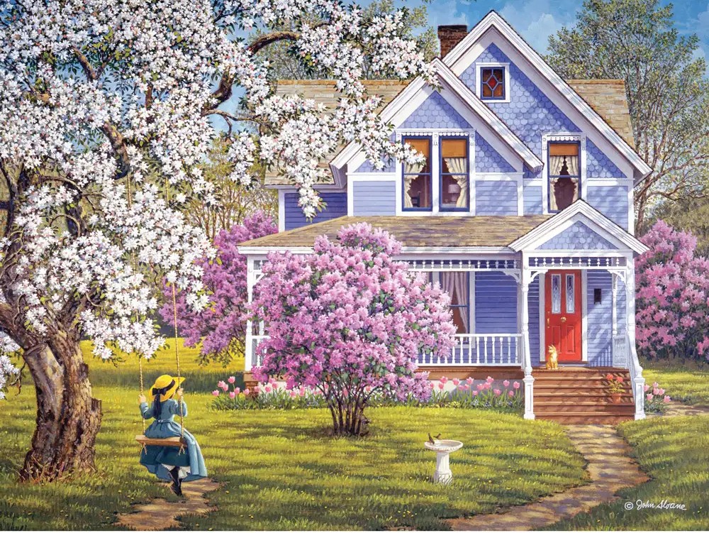 Lilacs And Lace (Verified By Me) 🧩 - Bits And Pieces puzzle collectible - Main Image 2