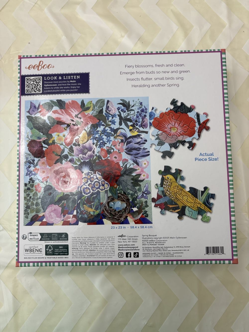 Spring Bouquet - eeBoo Piece & Love puzzle collectible [Barcode 689196514845] - Main Image 3