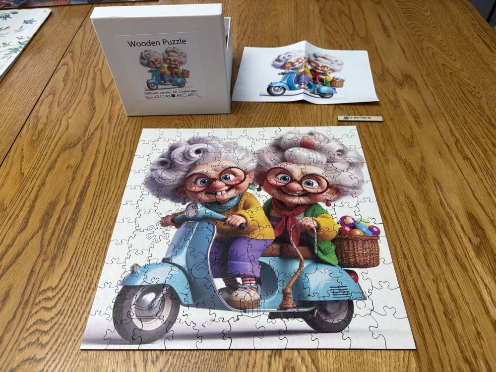 Wooden Joyful Grandma Set On A Scooter - Wooden Puzzle puzzle collectible - Main Image 2