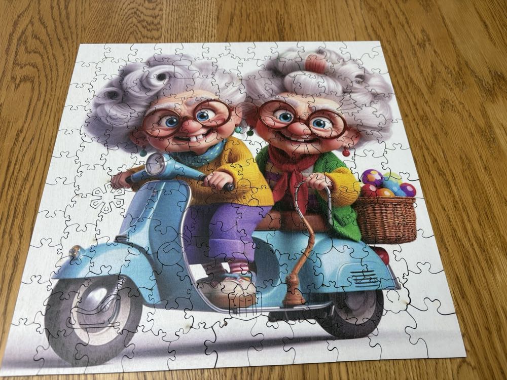 Wooden Joyful Grandma Set On A Scooter - Wooden Puzzle puzzle collectible - Main Image 3