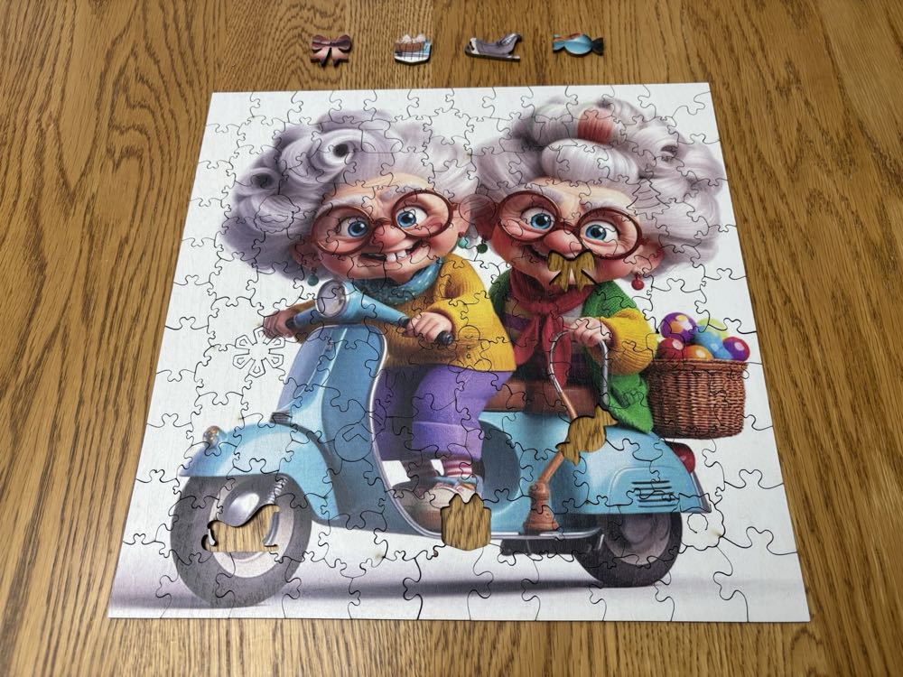 Wooden Joyful Grandma Set On A Scooter - Wooden Puzzle puzzle collectible - Main Image 4