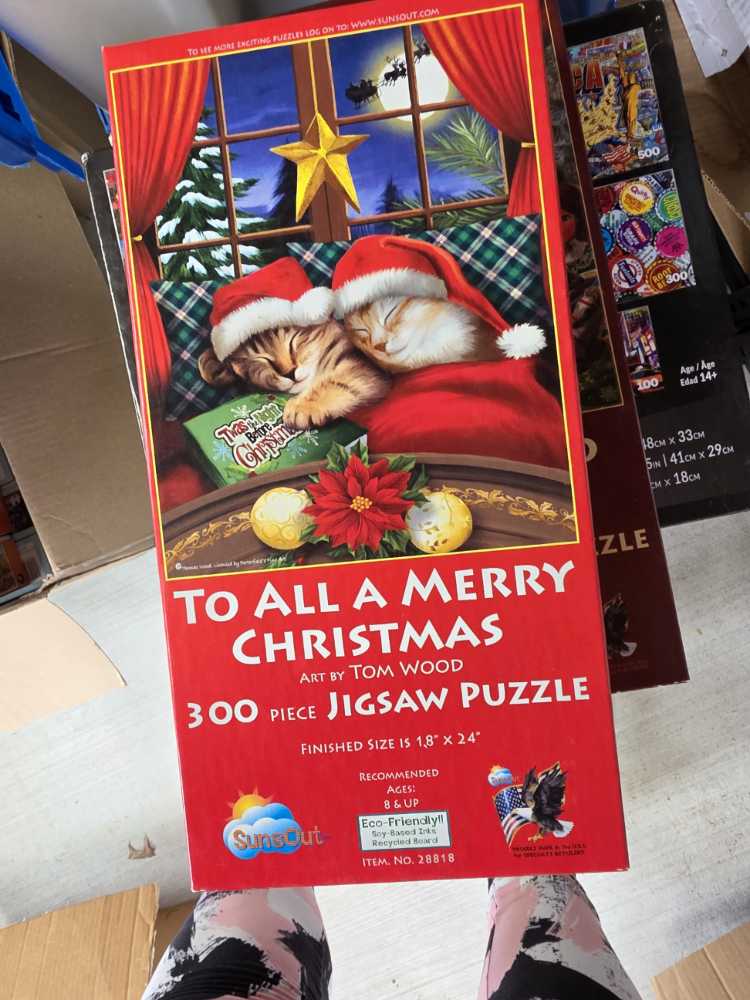 Crocodile Creek Holographic 50 Piece Jigsaw Puzzle 10x15 Black Cat Bat Skull