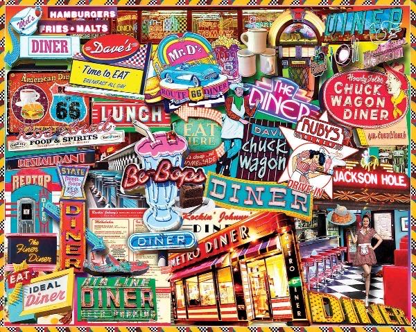 Retro Diner-SOLD - White Mountain Puzzles puzzle collectible - Main Image 2