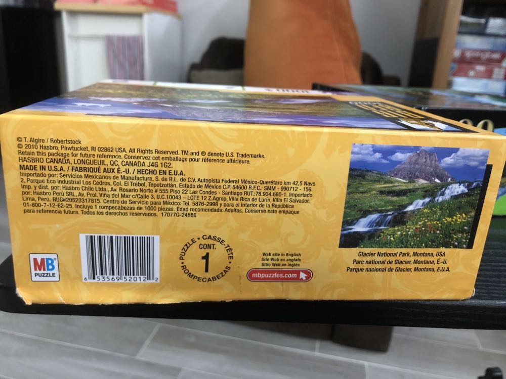 Big Ben 1000 - Glacier National Park, Montana, USA - Hasbro MB Puzzles puzzle collectible [Barcode 653569520122] - Main Image 2