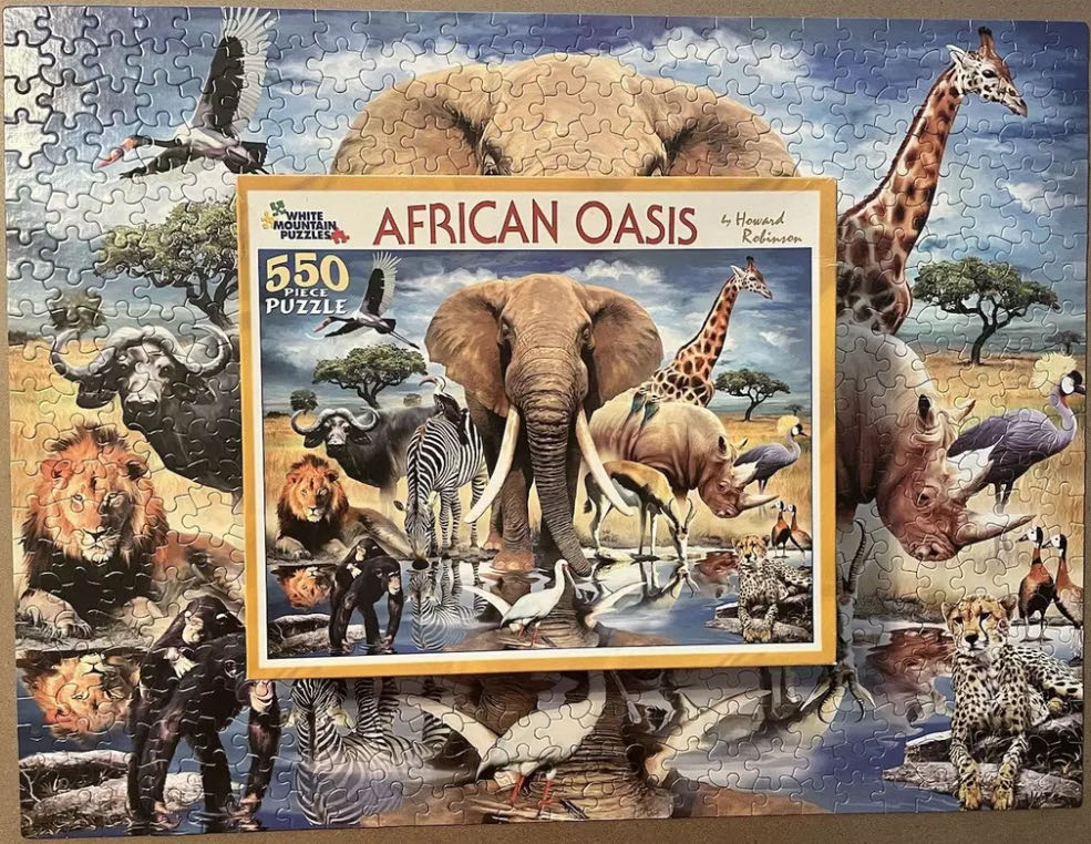 African Oasis* - White Mountain Puzzles puzzle collectible [Barcode 724819249695] - Main Image 3