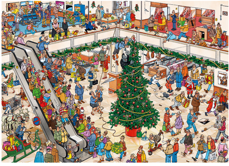 Jan Van Haasteren: Black Friday and Christmas Mall - Jumbo puzzle collectible [Barcode 8710126200339] - Main Image 2