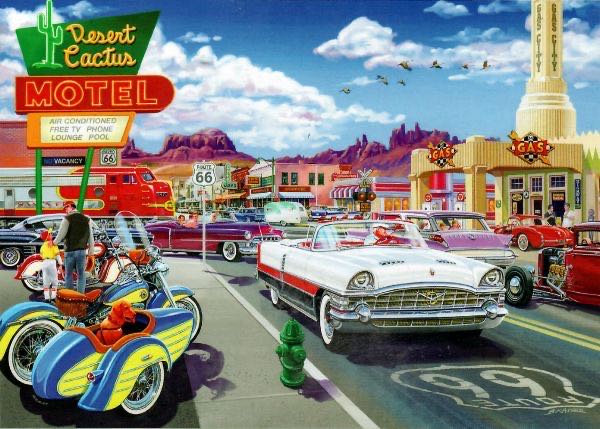 Drive Through On Route 66 - Master Pieces puzzle collectible [Barcode 705988719509] - Main Image 2