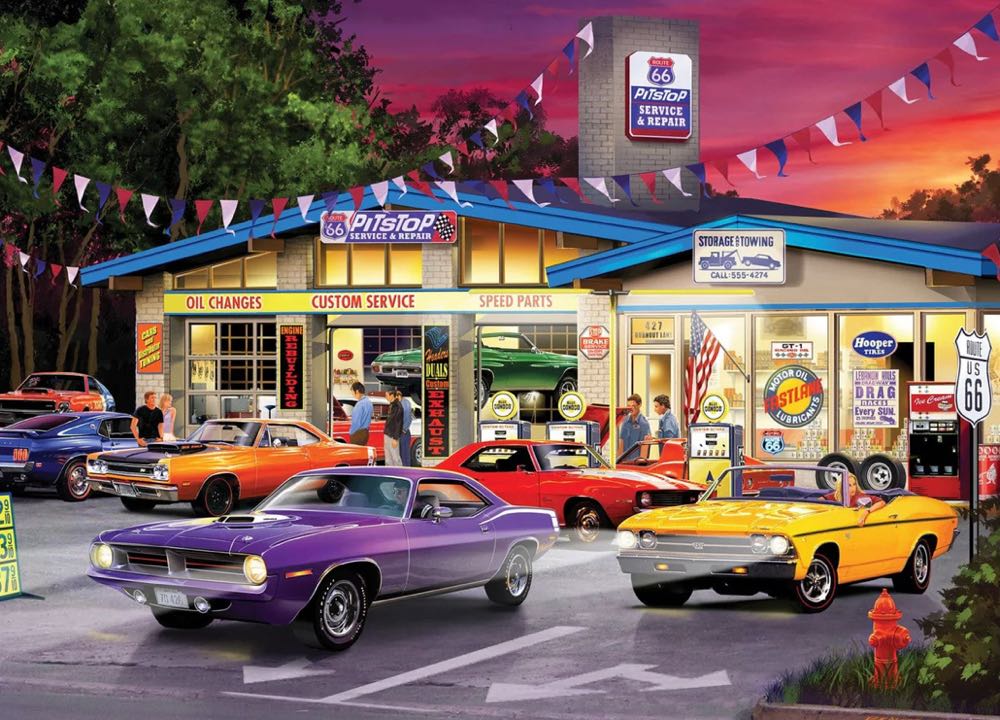 Cruisn’ Route 66 - Pit Stop - MasterPieces puzzle collectible [Barcode 705988720406] - Main Image 3