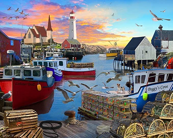 Fishing Cove - Vermont Christmas Company puzzle collectible - Main Image 2