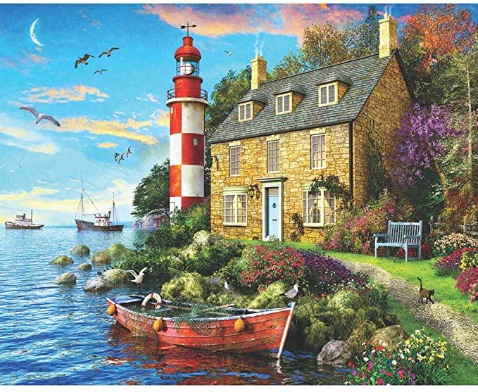 The Cottage Lighthouse🧩 - Springbok puzzle collectible - Main Image 2
