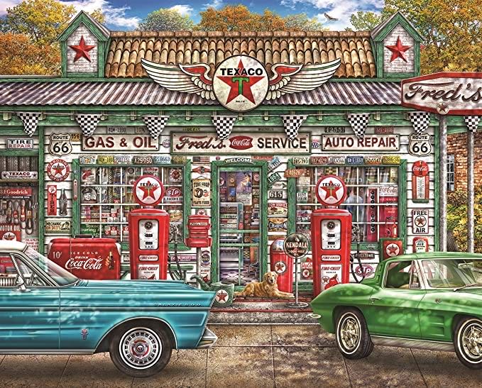 Fred’s Service Station (C,D) - Springbok puzzle collectible - Main Image 2