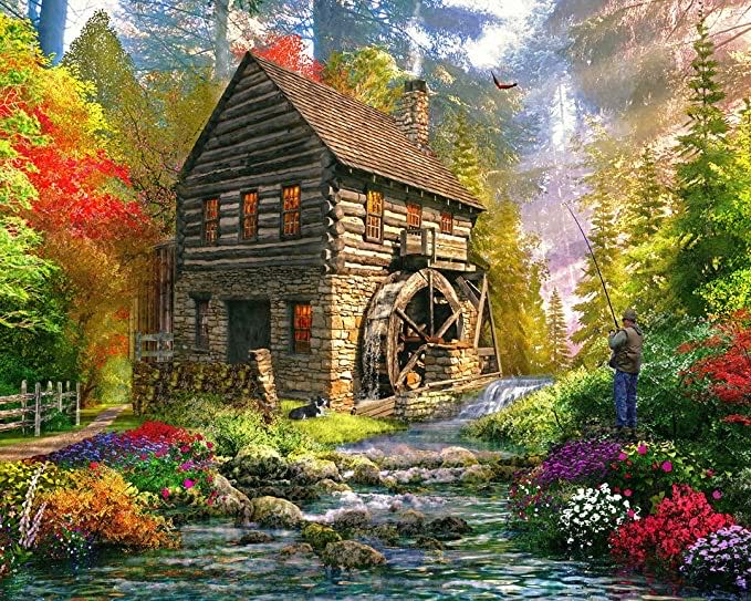 Vermont: Mill Cottage - Vermont Christmas Company puzzle collectible - Main Image 2