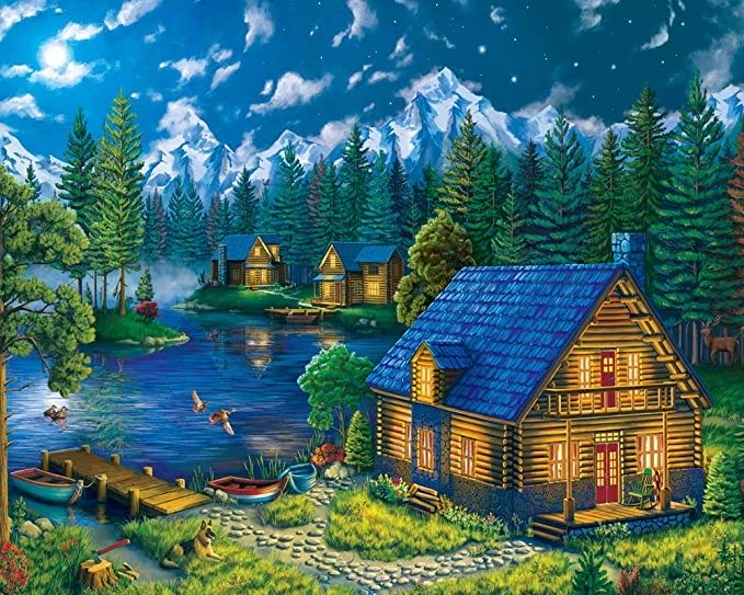 ZZ - Forest Cabin (YARDSALE) - Vermont Christmas Company puzzle collectible - Main Image 2