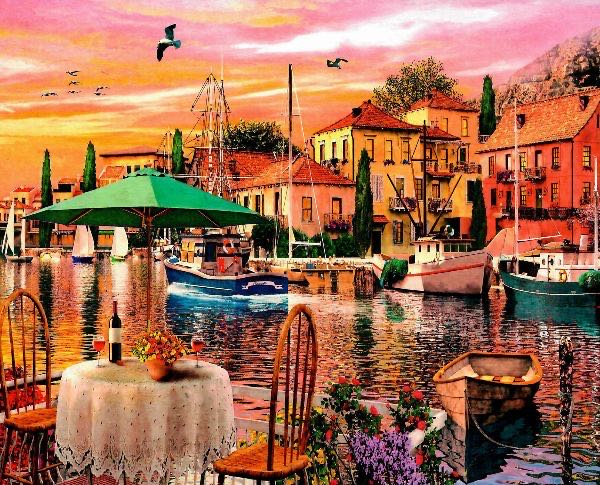 Sunset Harbour - Vermont Christmas Company puzzle collectible - Main Image 2